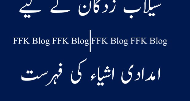 سیلاب زدگان کے لیے امدادی اشیاء