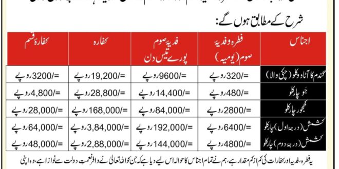 دوسرا روزہ | فدیہ